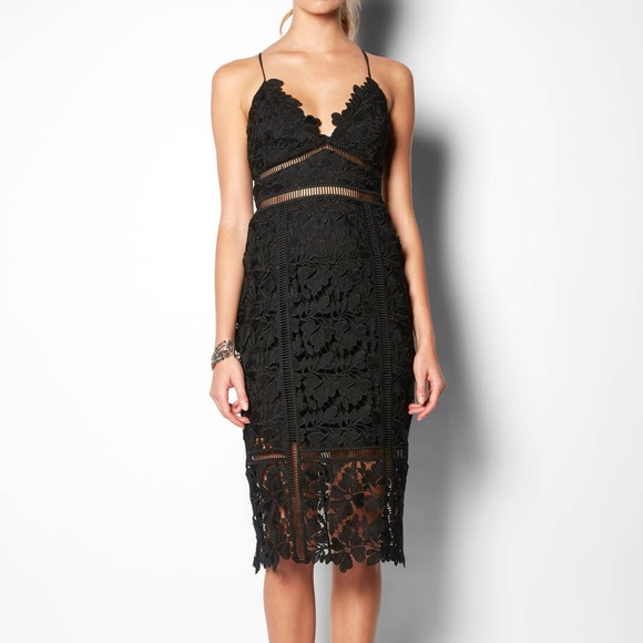 Bardot Dresses & Skirts - Bardot lace black dress size medium